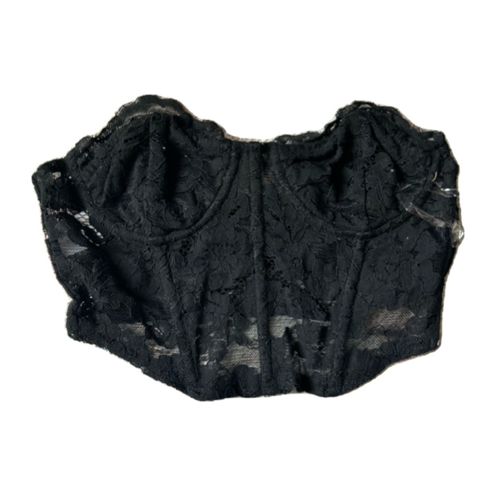 Black Lace Bustier Top